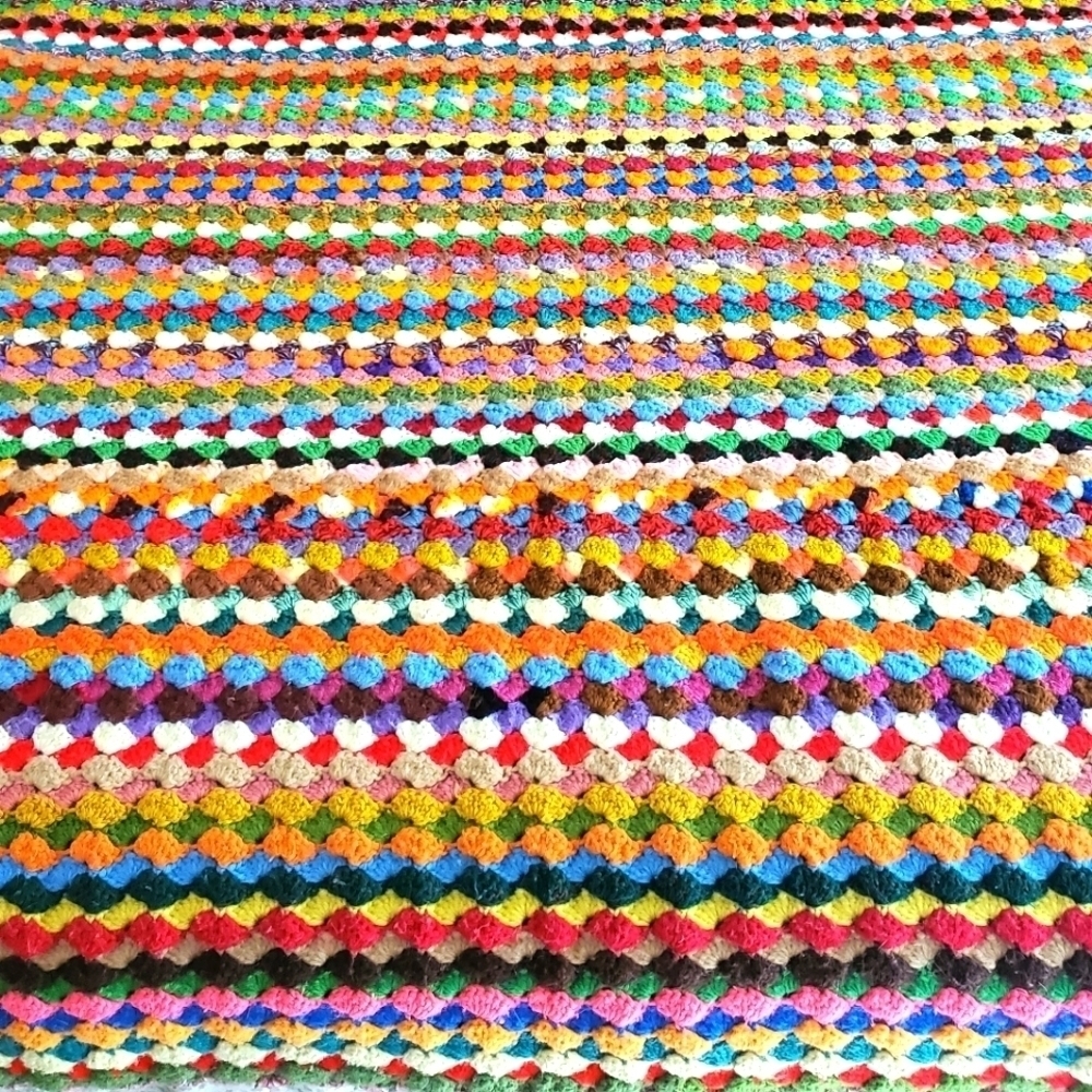 Vintage Handmade Colorful Blanket Throw‎ Afghan